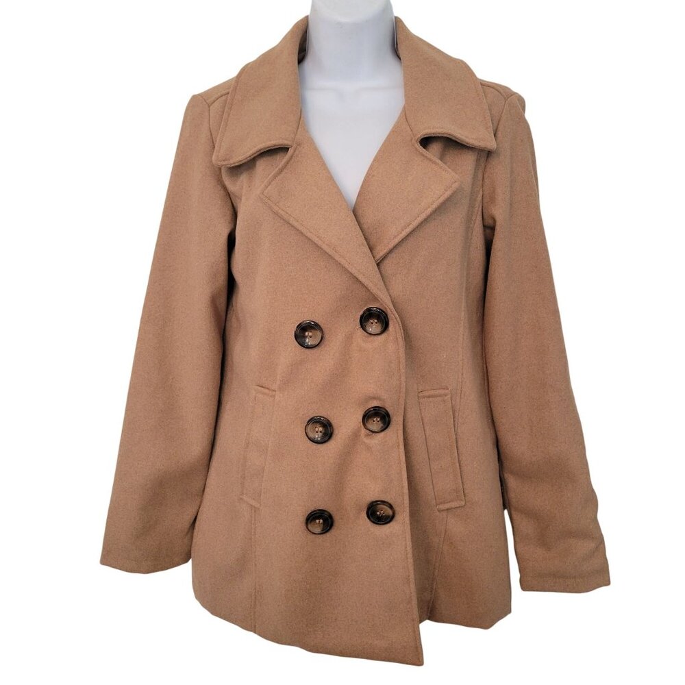 Me Jane Camel Tan Double Breasted Peacoat S Preppy Twee Academia Glam